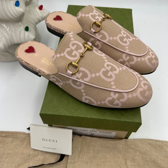 Women’s Gucci Princetown slipper in jumbo GG Carmel canvas size 39 made in Italy - Picture 3 of 8